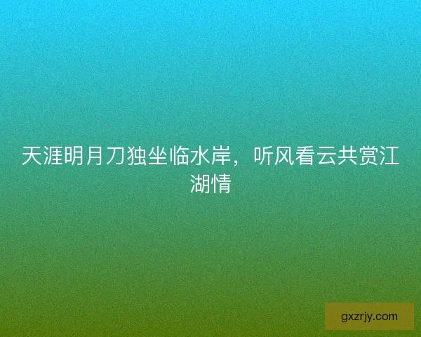 天涯明月刀独坐临水岸，听风看云共赏江湖情